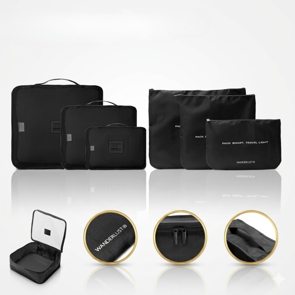 SET ORGANIZADOR DE ROPA NEGRO 6 PCS WANDERLUST ART 44235 DAO