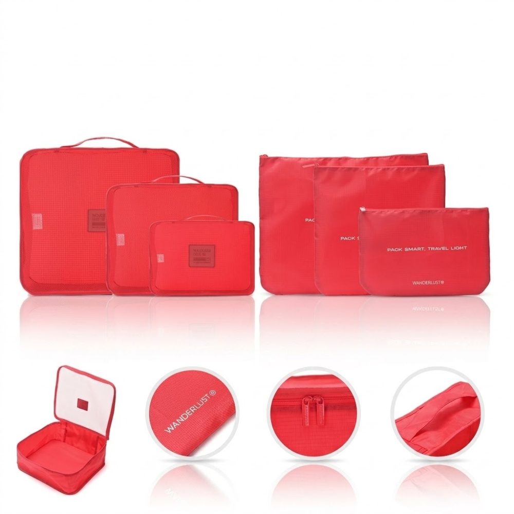 SET ORGANIZADOR DE ROPA ROJO 6 PCS WANDERLUST ART 44236 DAO