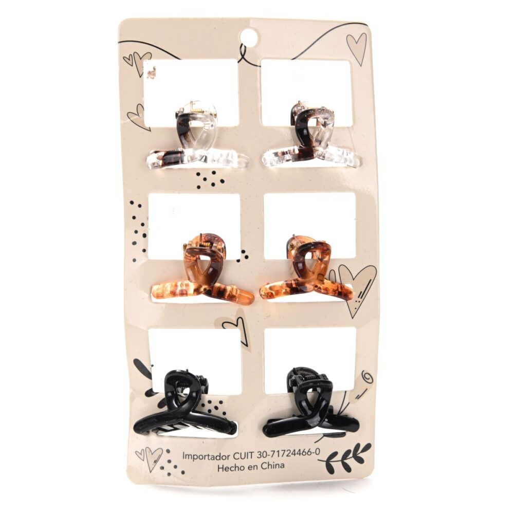 BROCHES DE PELO NEGROS/CAREY X6 PL-1630-20 CAO