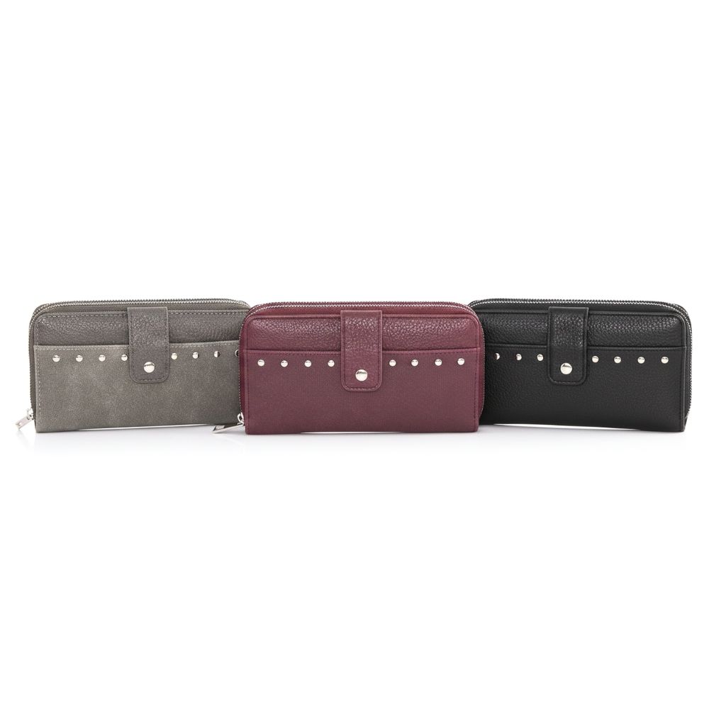 BILLETERA GRANDE DOBLE CIERRE PU GAMUZADA ART BC0095Z DAO