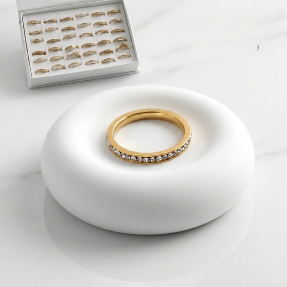 ANILLO ACERO DRD ALIANZA BANDA STRASS AN3069D FAO
