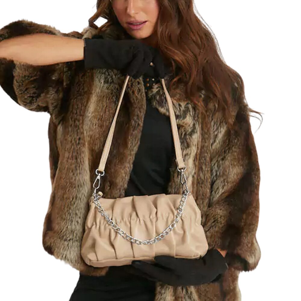 CARTERA DE PU FRUNCIDA BEIGE K3810-14 FAO