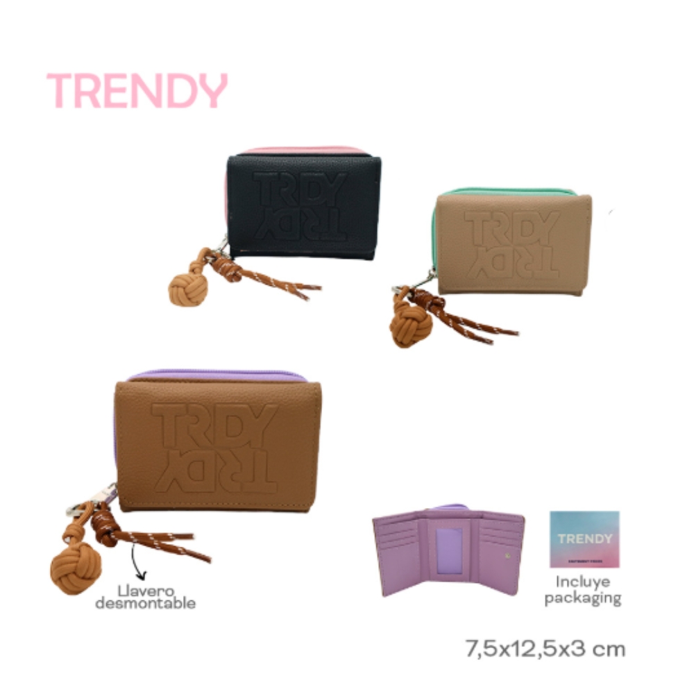 BILLETERA TRENDY CORTA C/LLAVERO ART 29054 CAO
