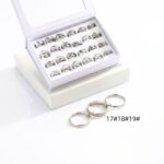 ANILLO ACERO BCO TRIPLE ENTRELAZADO STRASS AN2193P FAO