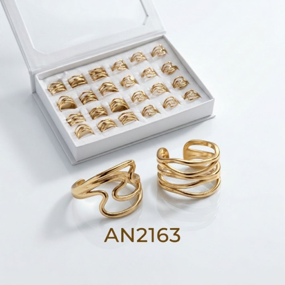 ANILLO ACERO DORADO FORMAS ART AN2163D FAO