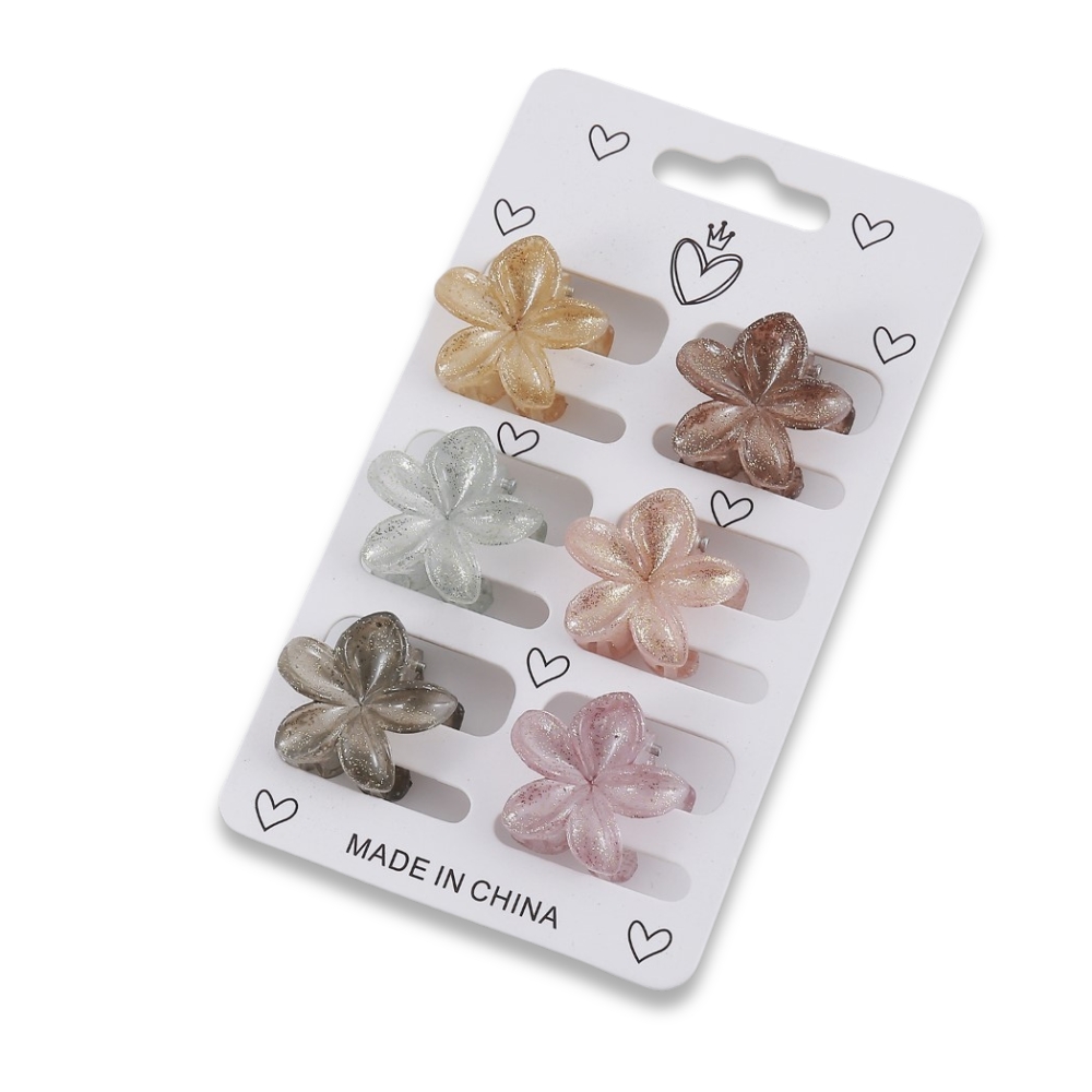 SET BROCHES X6 FLOR C/BRILLOS ART 54621 FAO