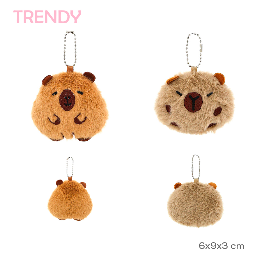LLAVERO PELUCHE CAPIBARA REDONDO TRENDY ART 30498 FAO