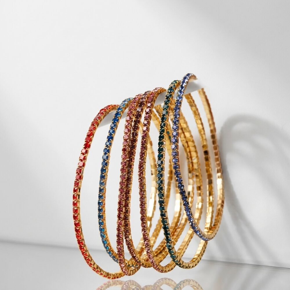 PULSERA FANTASIA DORADO ELASTICA C/STRASS APU212D FAO
