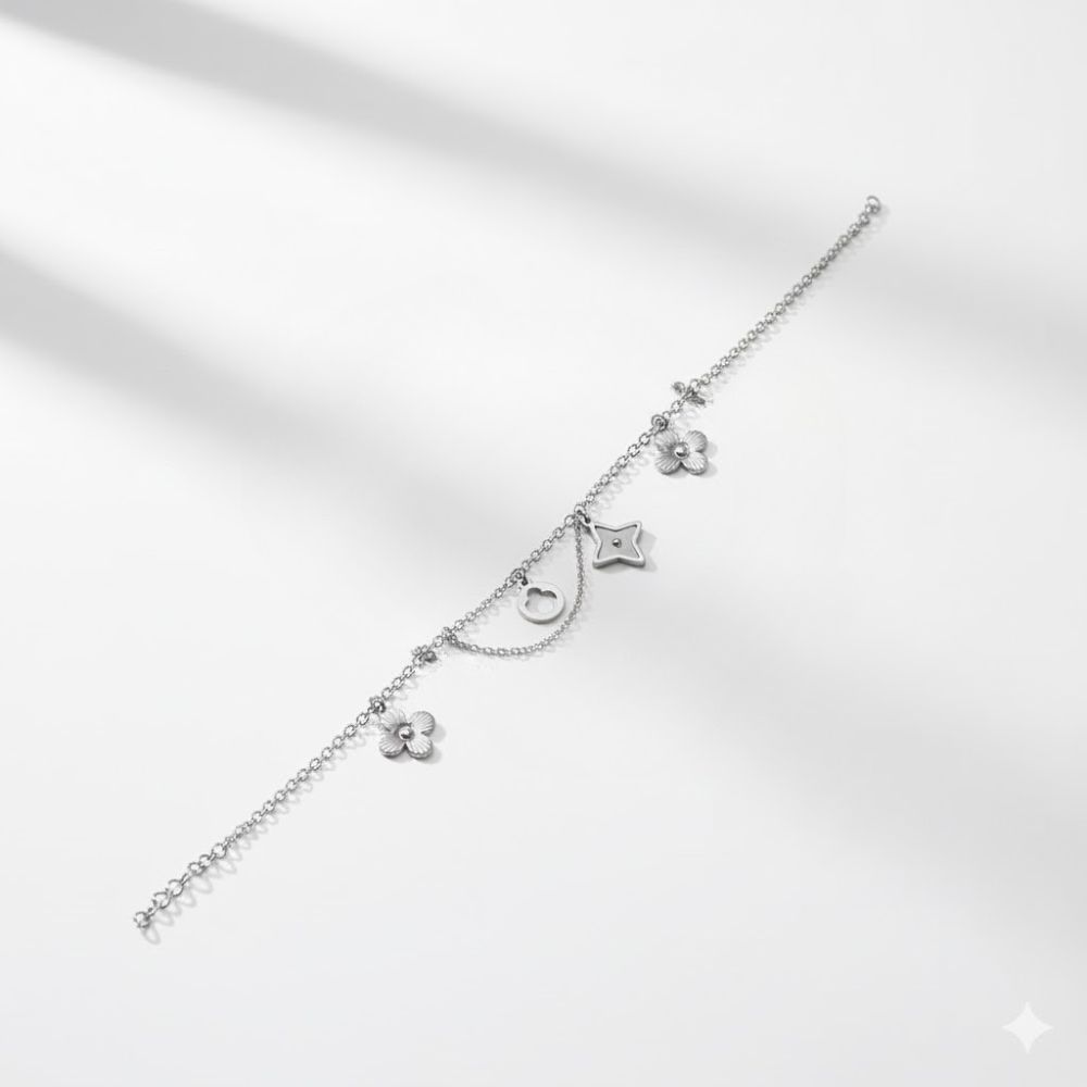 PULSERA ACERO BLANCO FINITA C/DIJES ART APUDI511P AAO