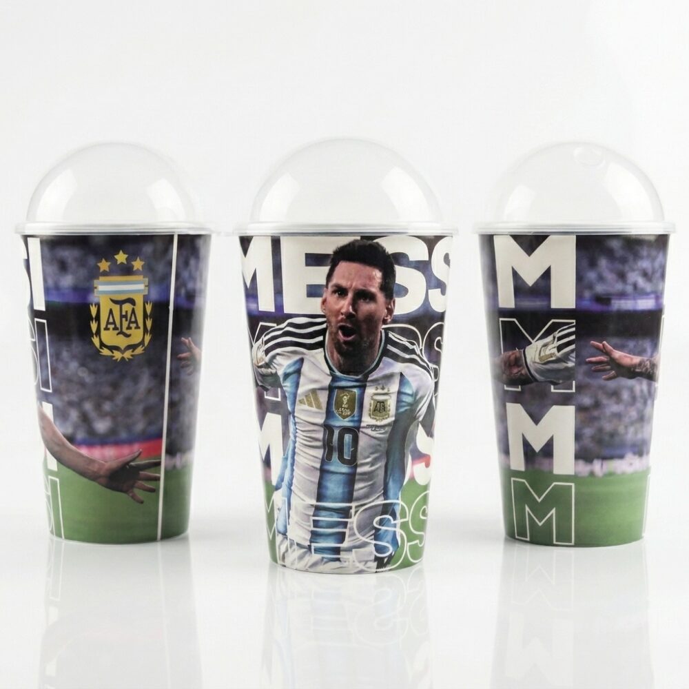 VASO C/TAPA Y SORBETE ARGENTINA 500CC GAO
