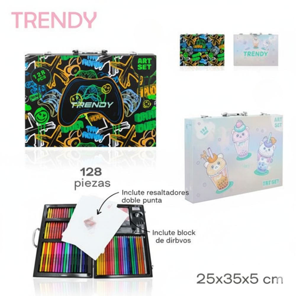 SET DE ARTE TRENDY 128PCS ART 31018 GAO