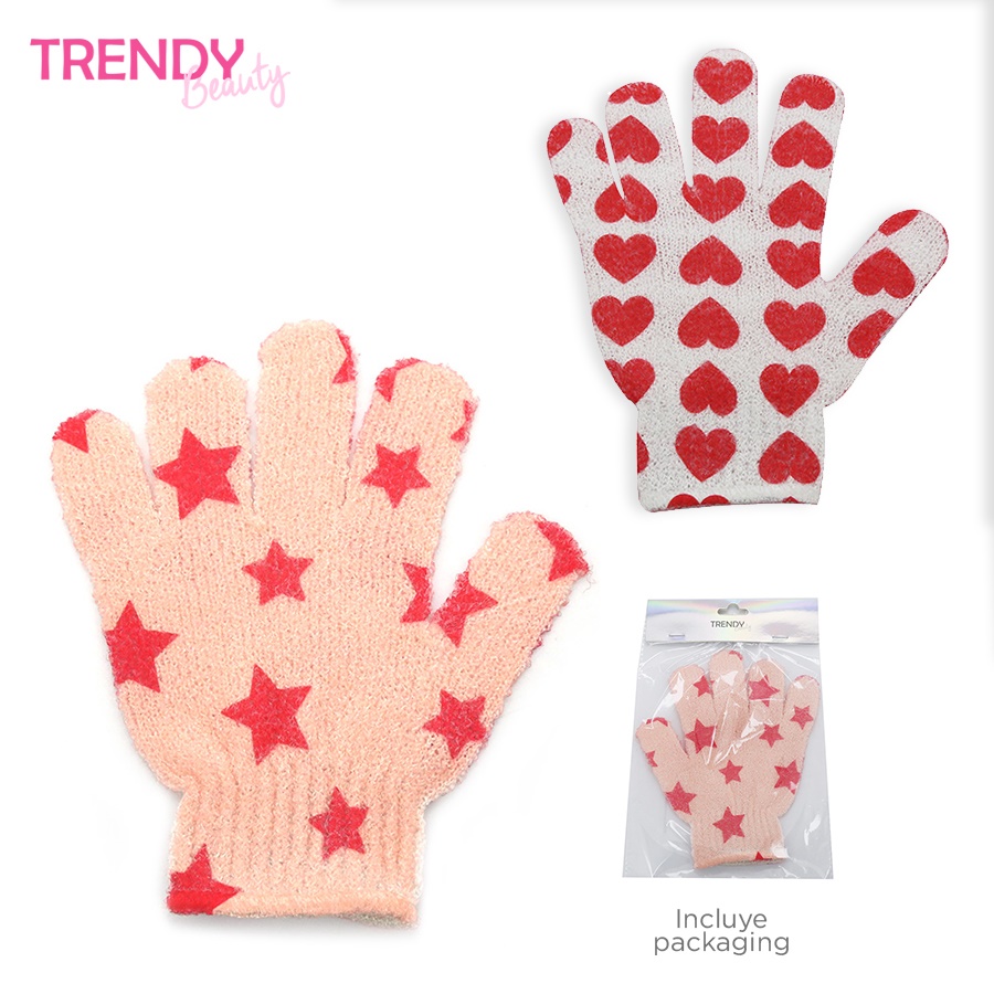 GUANTE EXFOLIANTE BAÑO TRENDY BLANCO/ROSA/ROJO ART 14604 GAO