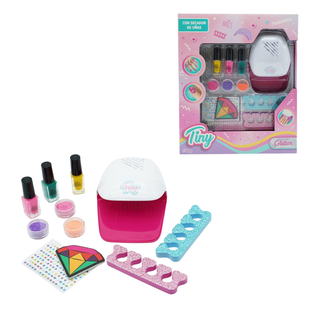 SET DE UÑAS CON SECADOR TINY ART 56587 FAO