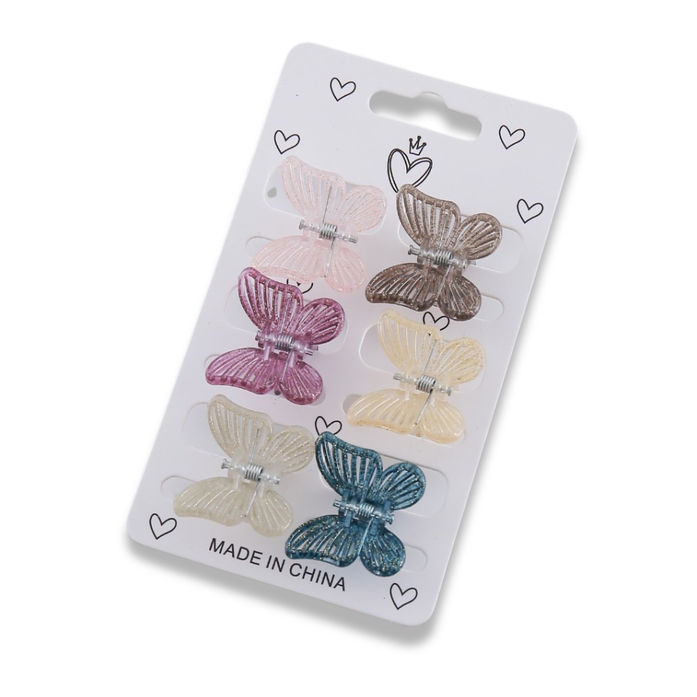 SET BROCHES X6 MARIPOSA C/BRILLOS ART 54625 GAO