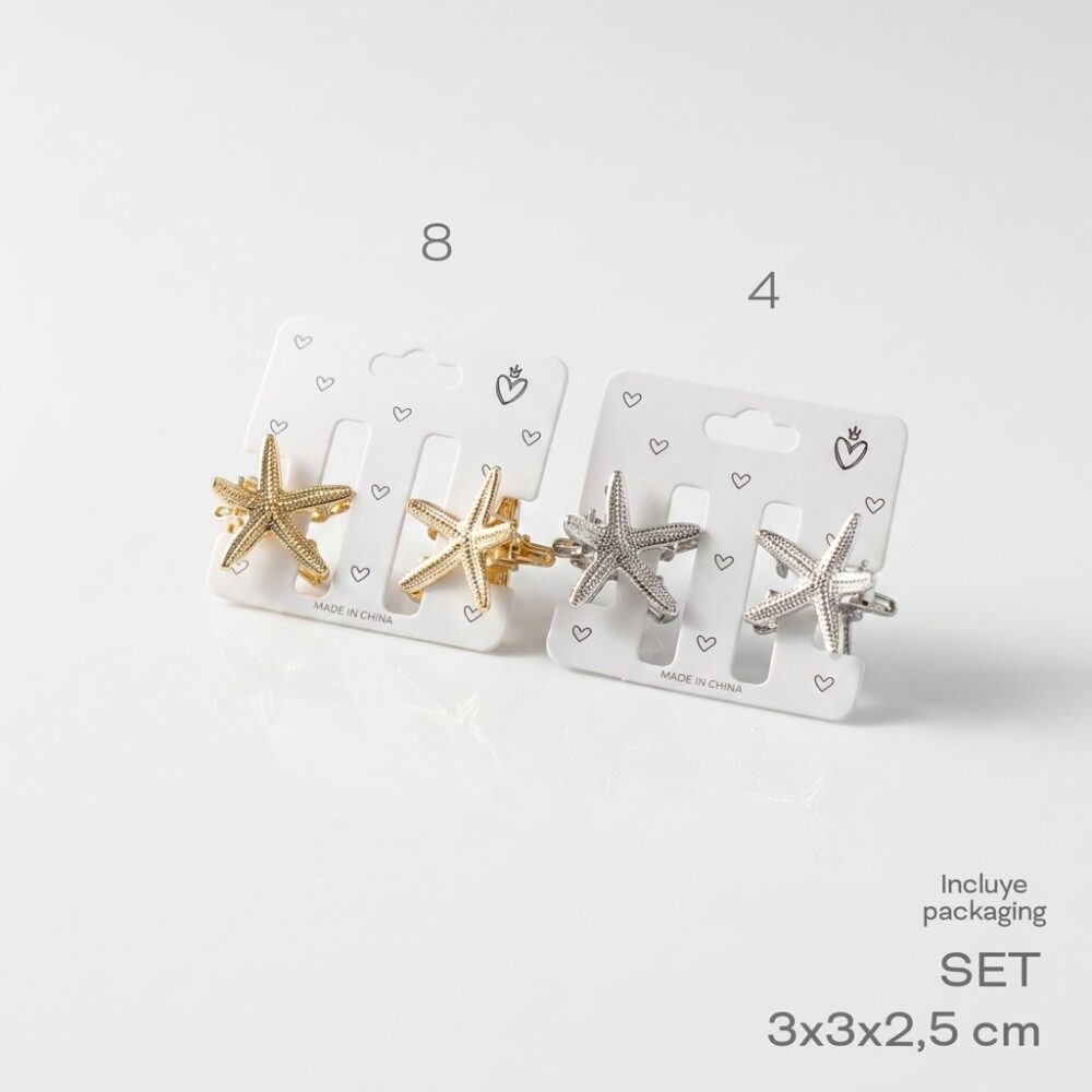 BROCHE METAL ESTRELLA MAR DORADO/PLATEADO ART 54777 FAO