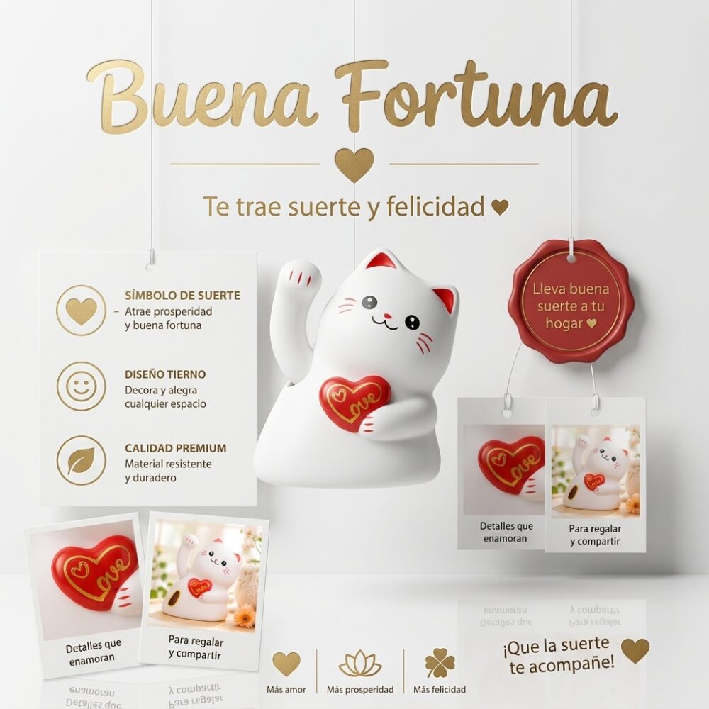 GATO DE LA SUERTE REDONDO ART MLY23059-1 GAO