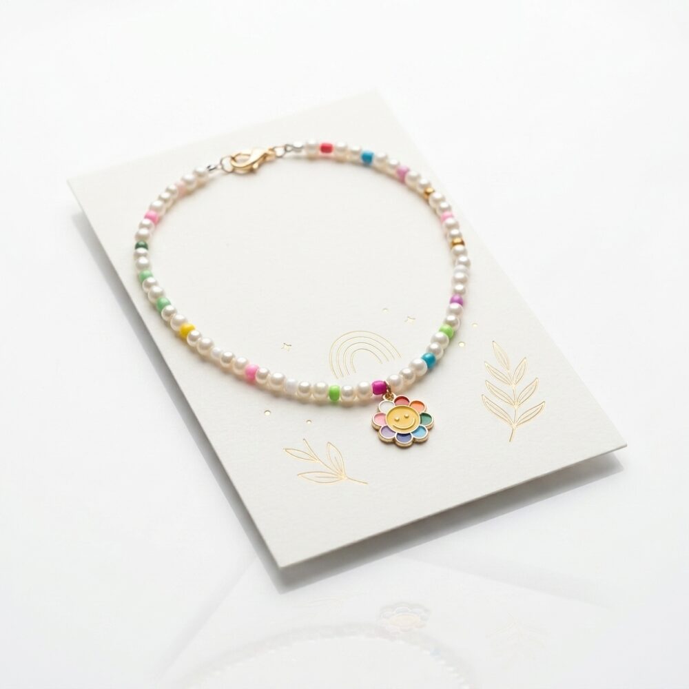COLLAR INFANTIL PERLAS DIJE FLOR ART B22695 GAO