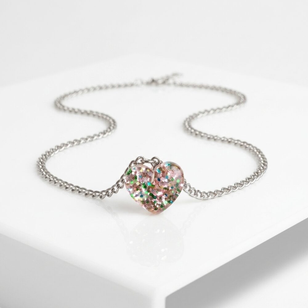 COLLAR DIJE CORAZON CONFETI ART B22620 GAO