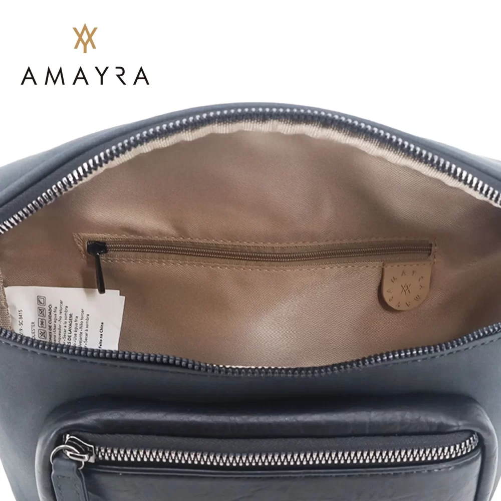 RIÑONERA AMAYRA NEGRA C/CIERRE FRONTAL ART 67.7400019 HAO