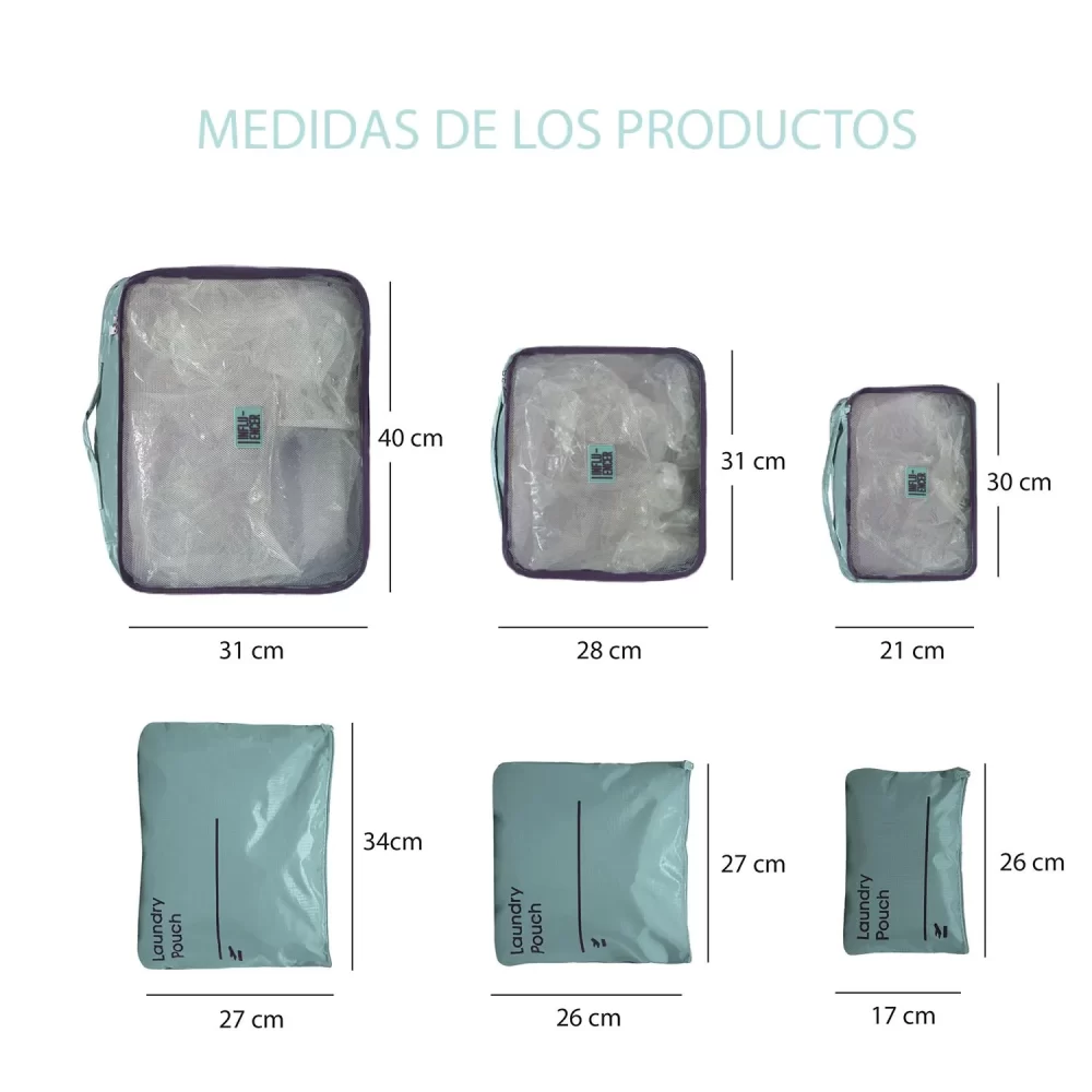 ORGANIZADOR DE VIAJE INFLUENCER 6 PIEZAS ART 68.0100001 HAO