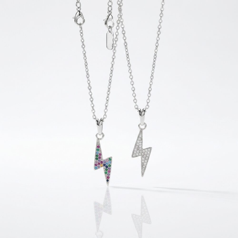 CADENA ACERO CON DIJE BRONCE STRASS RAYO ACADI426BCP GAO