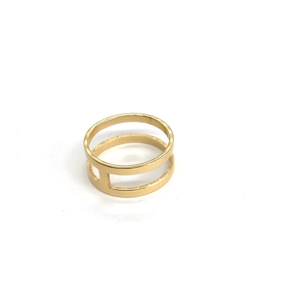 ANILLO ACERO DORADO ART 25-AN44D HAO