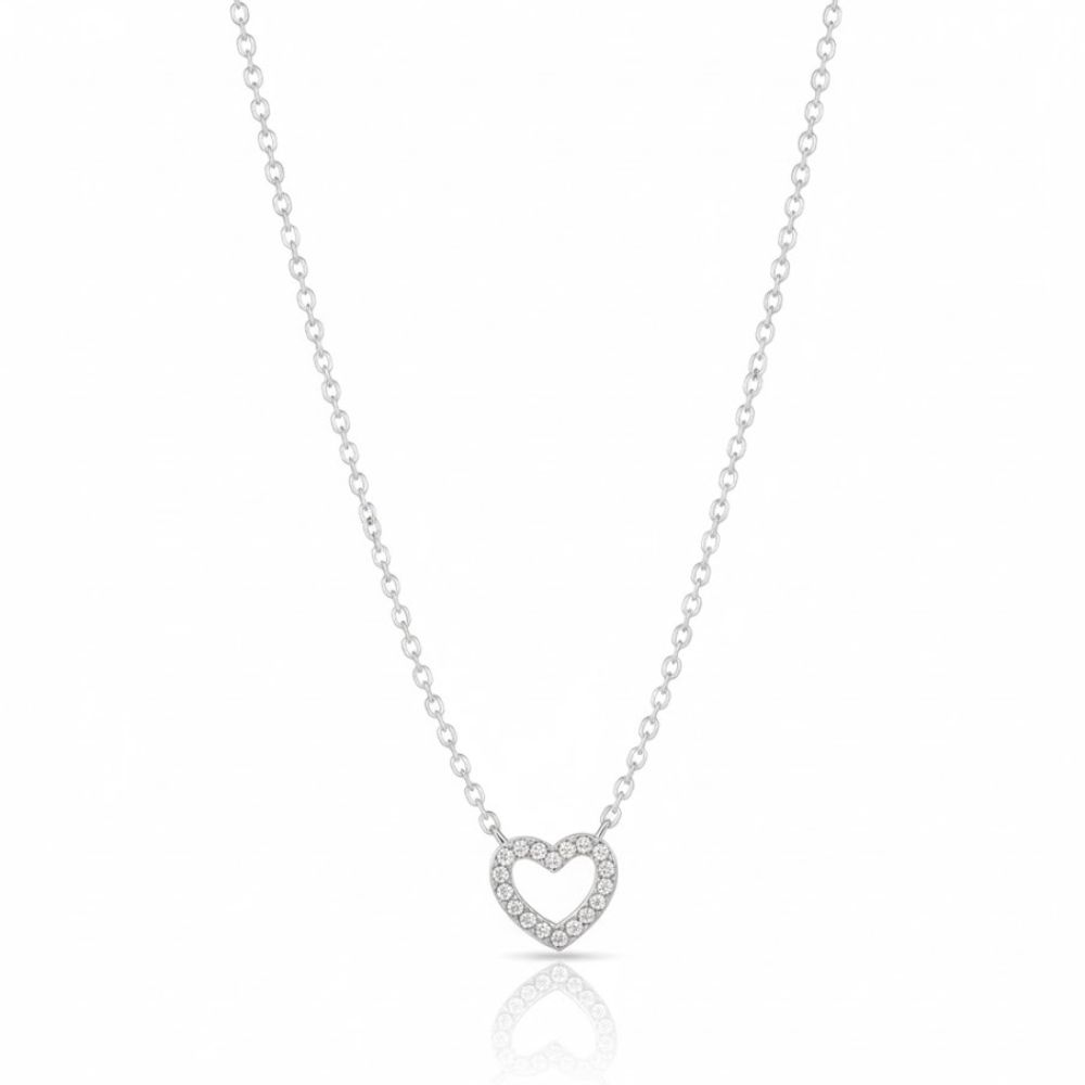 CADENA ACERO BLANCO DIJE CORAZON STRASS ACADI352P GAO
