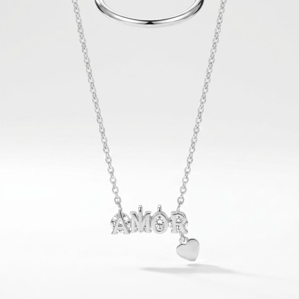 CADENA ACERO BLANCO CUBIC AMOR ACADI606P GAO