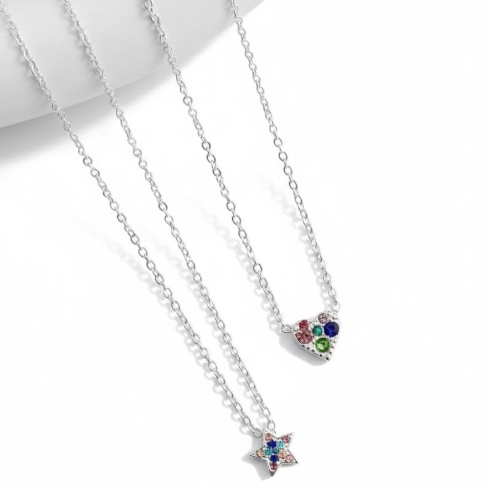 CADENA ACERO BLANCO C/DIJE FORMAS STRASS ACADI257P GAO