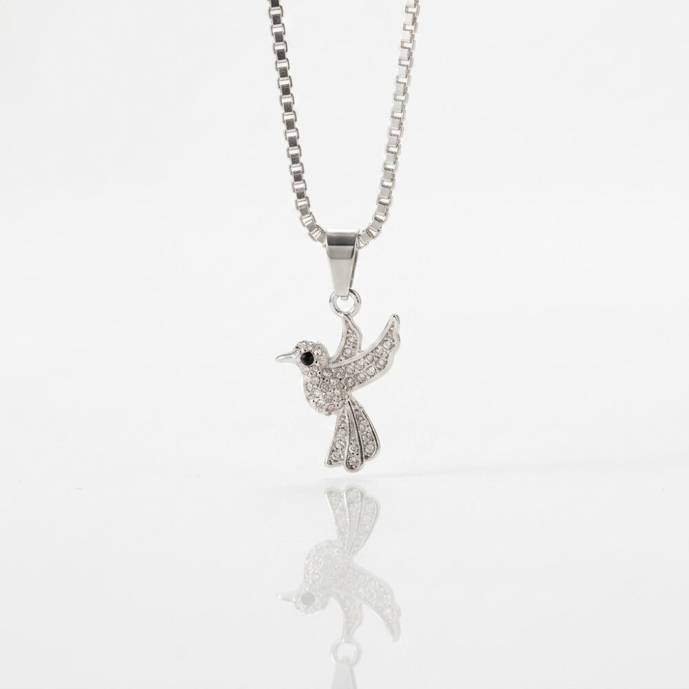 CADENA ACERO BLANCO C/DIJE COLIBRI BZCADI283P GAO