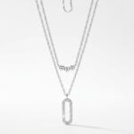 CADENA ACERO BLANCO DOBLE DIJE STRASS APUDI510P GAO