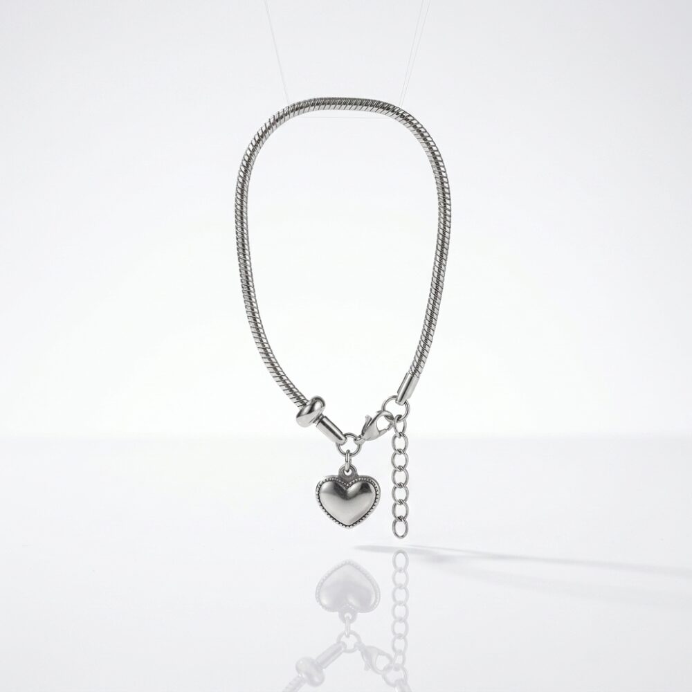 PULSERA ACERO RATONA DIJE CORAZON ART APUDI101 GAO