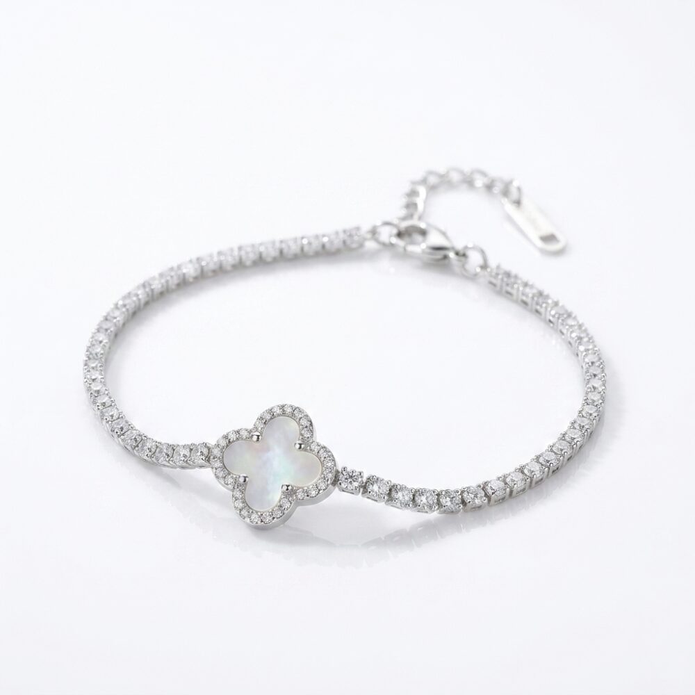 PULSERA BRONCE BAÑO BCO STRASS FLOR VC ART APUDI566P GAO