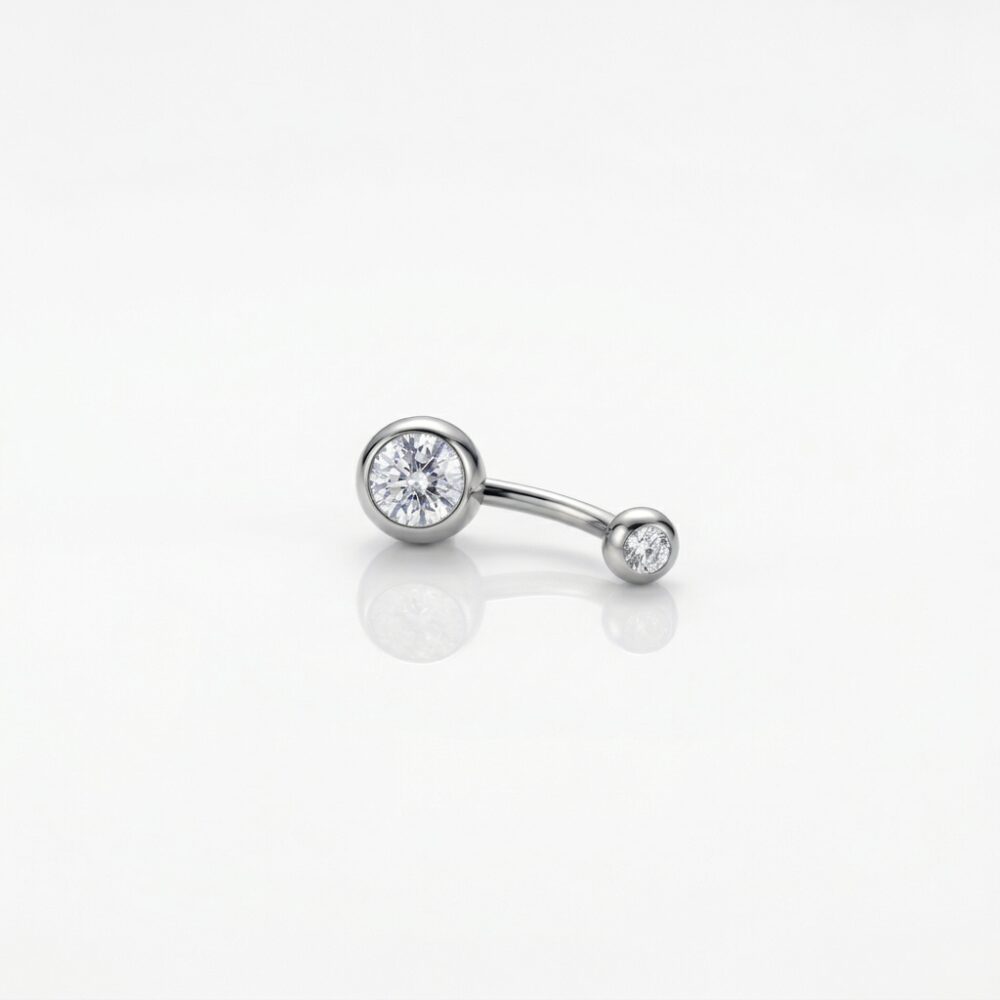 PIERCING OMBLIGO DOBLE STRASS ACERO X4UNI BP1110 GAO