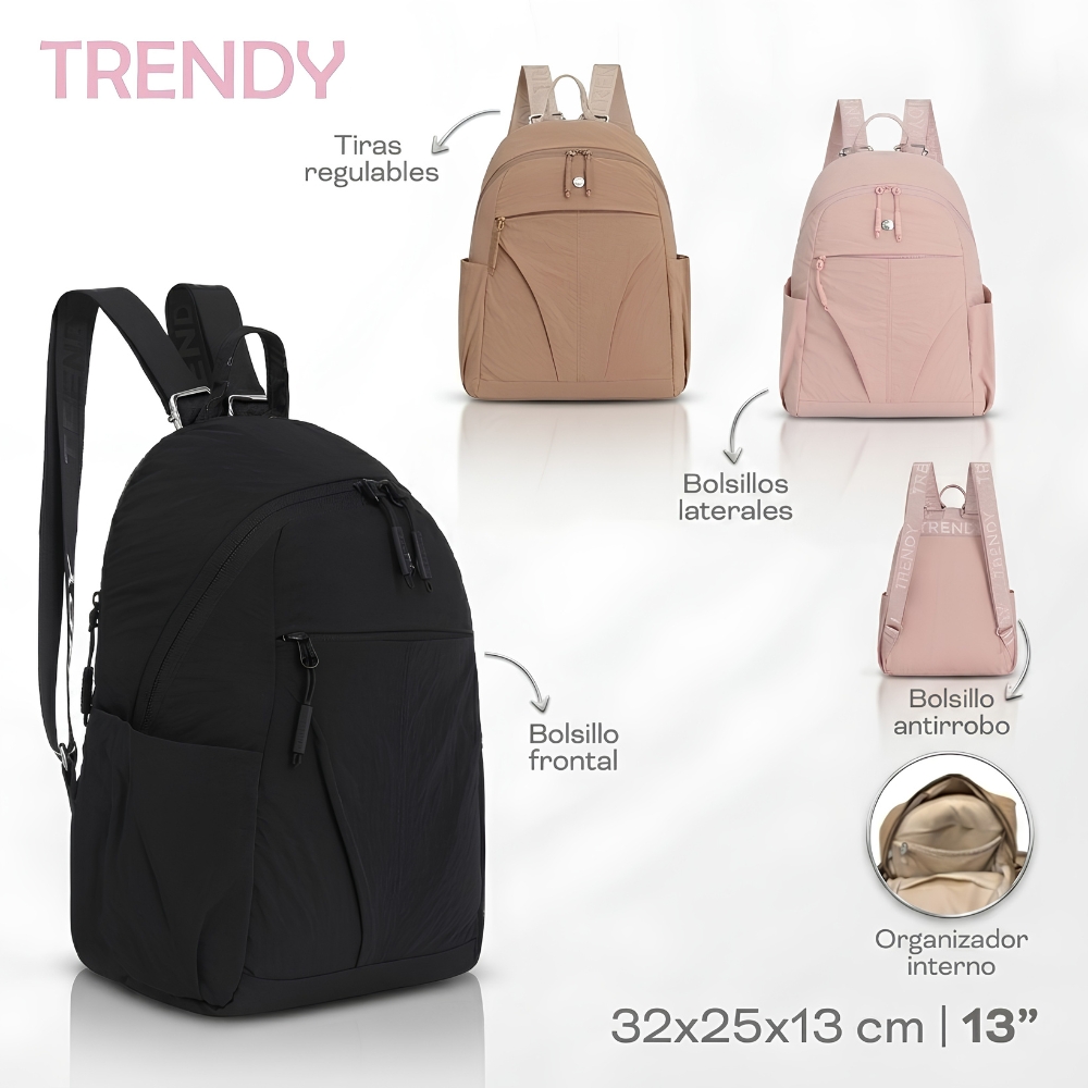 MOCHILA TRENDY C/CIERRE FRONTAL ART 30351 HAO