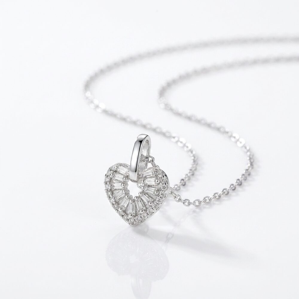 CADENA ACERO BLANCO DIJE BRONCE CORAZON MICROPBZCADI368P GAO