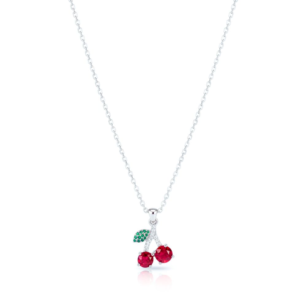 CADENA ACERO BLANCO DIJE MICROPAVE CEREZAS BZCADI373P GAO