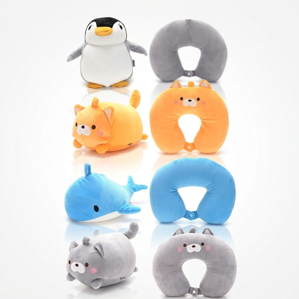 ALMOHADA VIAJE PELUCHE ANIMALES D/MICRO PERLAS ART 48619 IAO