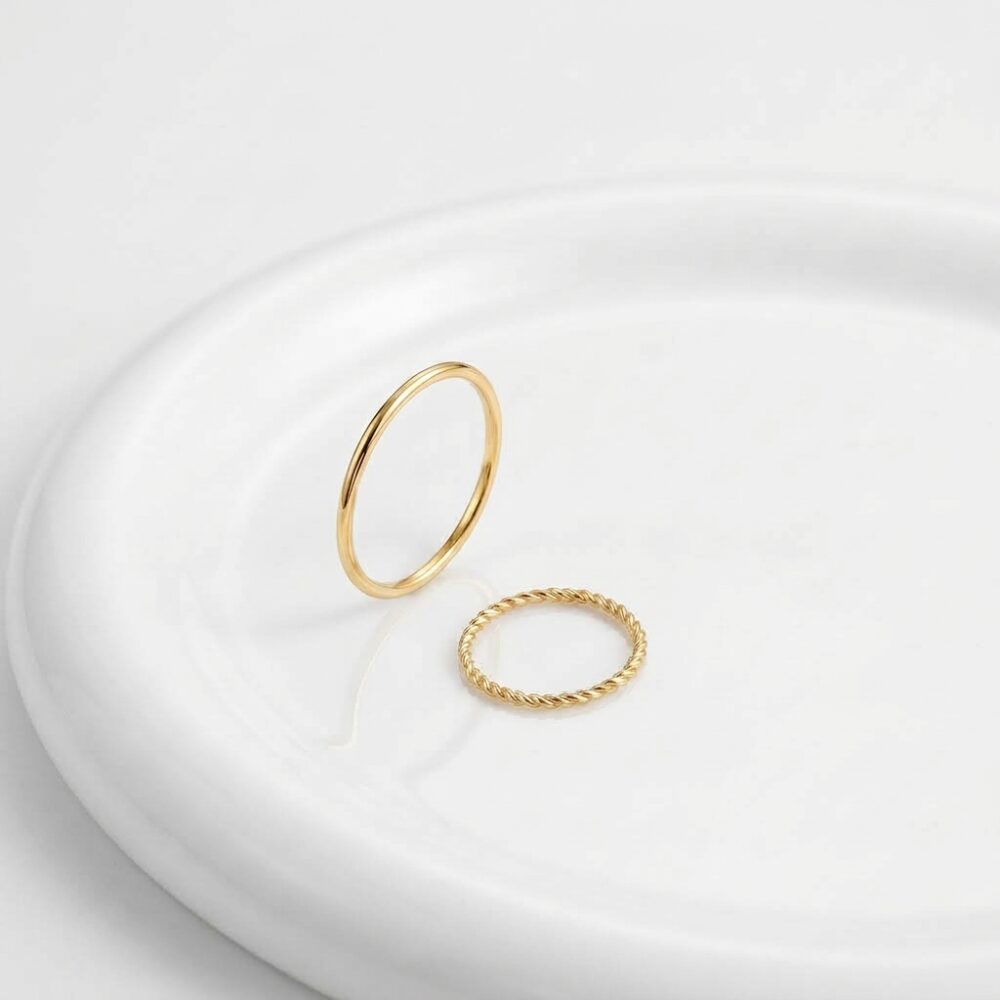 ANILLO ACERO DORADO ALIANZA FINA AN3059D IAO