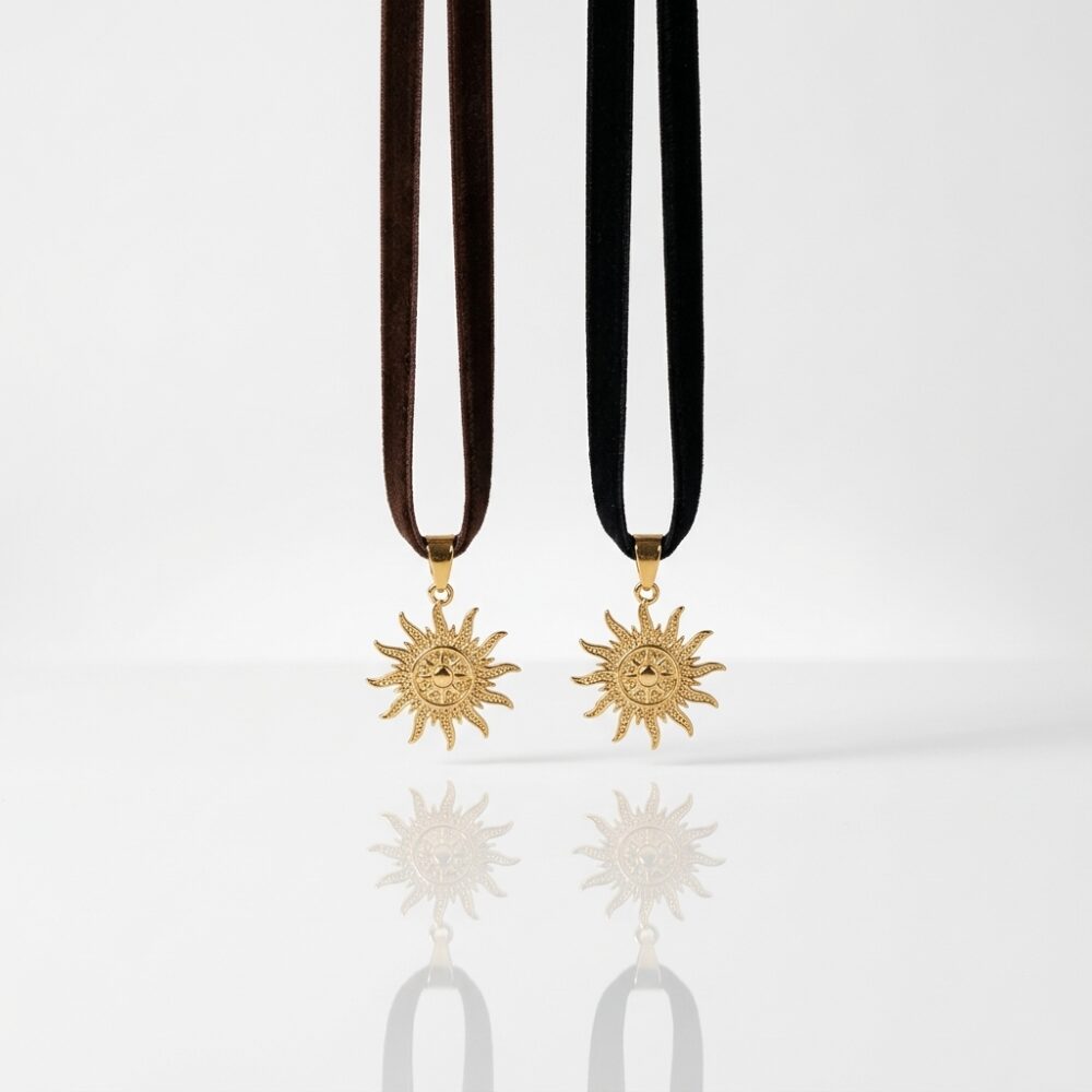 CHOKER GAMUZA DIJE SOL BQ1145 IAO