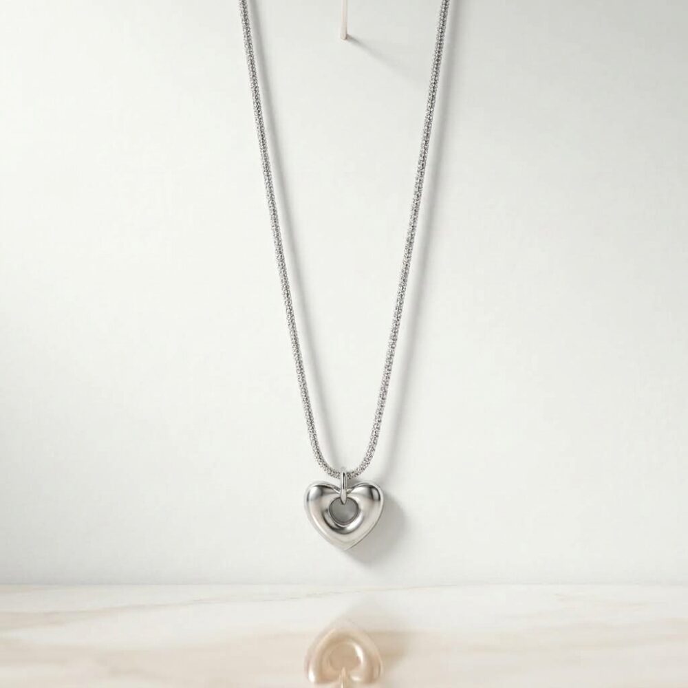 CADENA ACERO DIJE CORAZON INFLADO ACADI897 IAO