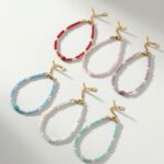 PULSERA TERMINACION ACERO CRISTALES CUADRADO APUHILO253 IAO