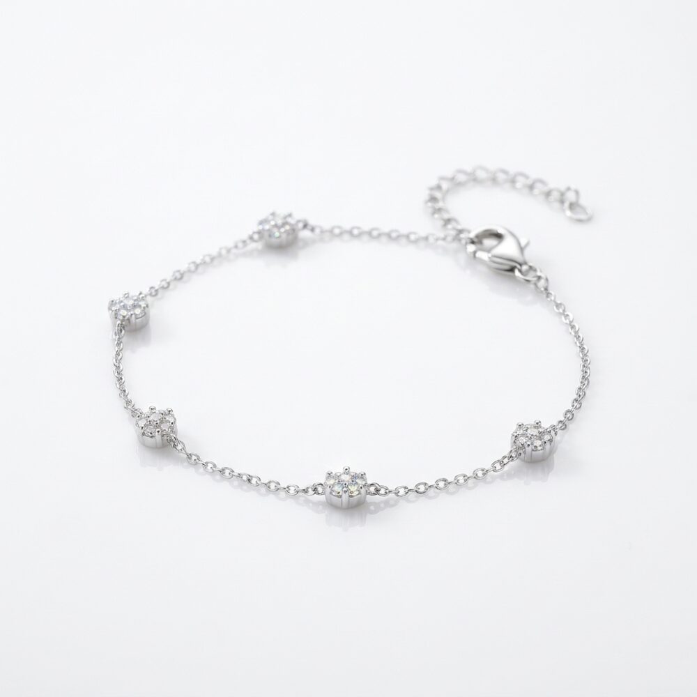 PULSERA ACERO BLANCO FLORES APU297P IAO