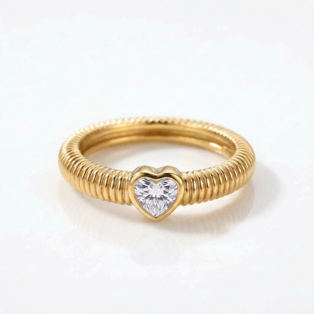 ANILLO BRONCE DRD CORAZON CUBIC AN608D IAO