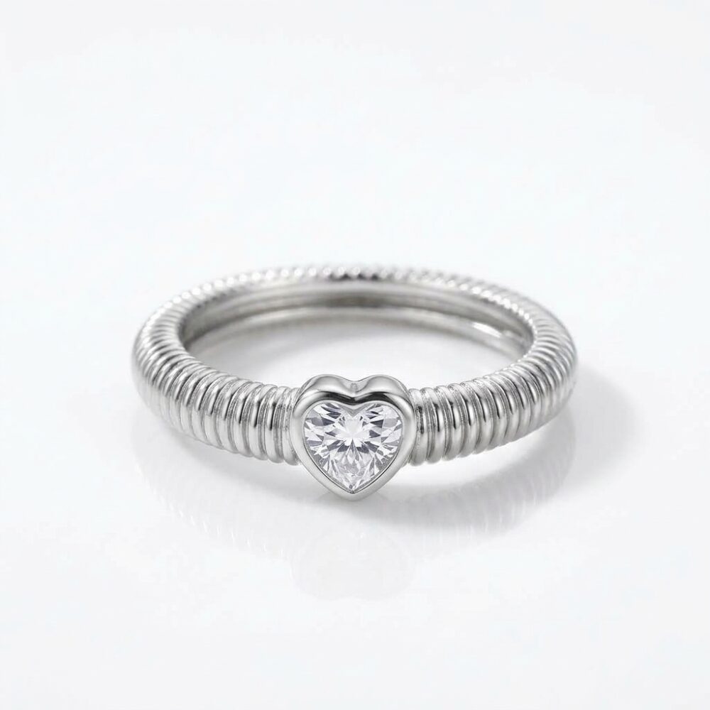 ANILLO BRONCE BCO CORAZON CUBIC AN608P IAO