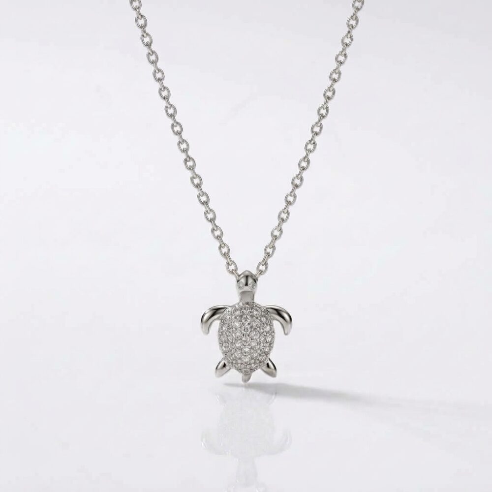 CADENA ACERO BCO DIJE TORTUGA DE MAR BZCADI444P IAO