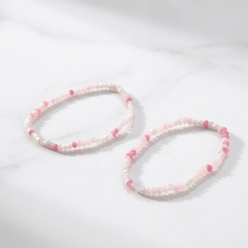 PULSERA ELASTICA 2 TAMAÑOS CRISTAL ROSA APUHILO238D IAO