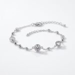 PULSERA ACERO BCO INTERC STRASS Y BOLITA APU292P IAO