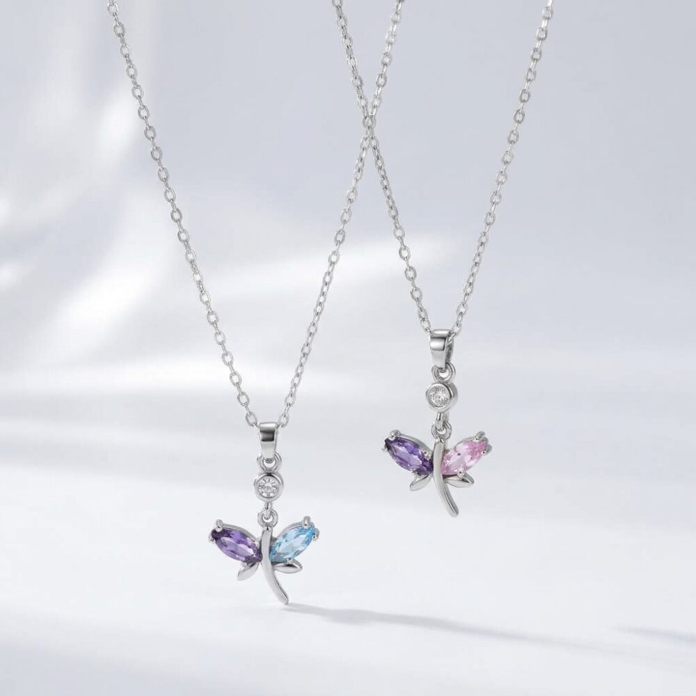 CADENA ACERO BCO DIJE LIBELULA CUBIC BZCADI470P IAO