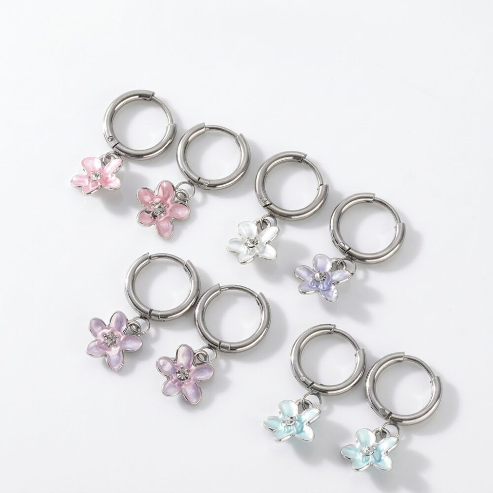 ARO ARGOLLA BCO XPAR ACERO CLIP DIJE FLOR AR4680P IAO